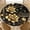 Black Gold Roses, variant on ARTSLION Elastic Tablecloth For Round Tables, Waterproof Tablecover For Up To 36in Round Table, Dining Tablecover For Indoor And Outdoor, Holiday, Sunset Dolphins
