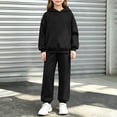 thumbnail image 2 of Enjoytime Girls Two Piece Set Long Sleeve Hooded Sweatshirt Pockets Sweatpants Outfits Fall Winter Soft Casual Sweatsuit Sets, 2 of 7