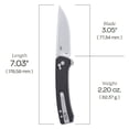 thumbnail image 5 of CRKT Q Compact Everyday Carry Folding Knife with Crossbar Lock: 14C28N Steel Plain Edge Blade, Black Glass-Reinforced Nylon Handle, Pocket Clip,7075, 5 of 5