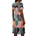 thumbnail image 5 of Ladies' floral casual fashionable short sleeved V-neck dress Green 3XL, 5 of 5