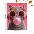 thumbnail image 3 of UXIEQU Cool Cat Bubble Gum Headphones Canvas Wall Art 15.75x11.81 Inches, 3 of 8