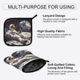 thumbnail image 3 of Yayeee Oven Mitts and Pot Holder Set of 2 Heat Resistant Kitchen Gloves Baking Hot Pad, Beige Astronaut, 3 of 5