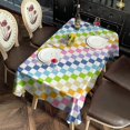 thumbnail image 2 of Pastel Color Checkered Pattern Rectangle Tablecloth 60"x120",Waterproof Polyester Rectangle Table Cloth, Wipeable Spillproof Polyester Tablecloth for Dining, Camping, Indoor and Outdoor, 2 of 6