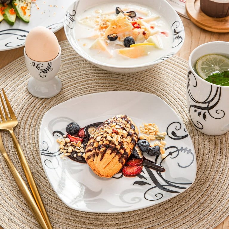 VEWEET Zoey Modern Dining Dish Set, 20-Piece Porcelain Dinnerware