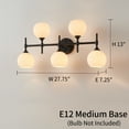 thumbnail image 2 of Kyrid Vanity Light Fixture 5 Lights (up3+down2) Wall Mounted Mirror Bathroom Wall Lamps with Frosted Glass Shade, 2 of 7