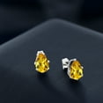 thumbnail image 5 of Gem Stone King 925 Sterling Silver Yellow Citrine 6-Prong Stud Earrings for Women Men (1.30 Cttw, Gemstone Birthstone, Pear Shape 8X5MM), 5 of 5