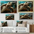 thumbnail image 4 of Designart "Traditional Seaside Turtle Scene I" Animals Turtle Canvas Wall Art, 4 of 7
