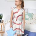 thumbnail image 4 of Balery Baseballs Camisón de princesa para niñas, pijama de algodón con mangas abullonadas, suave y bonito.-XX-Large, 4 of 6