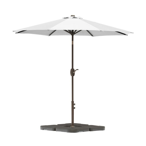 Amelia 9 Ft Patio Table Umbrella With Tilt And Crank White Walmart Com Walmart Com