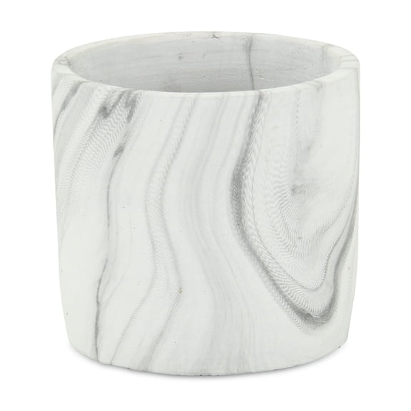 Cheungs Marmoreal White Ceramic Marble Pot Small