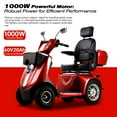 thumbnail image 3 of Xlluproid 1000W Heavy-Duty 4 Wheel Mobility Scooter - 500LBS Capacity All Terrain Electric Cart for Seniors,Adults,Red, 3 of 16