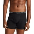 thumbnail image 3 of POLO RALPH LAUREN Men's Classic Fit Cotton Boxer Briefs, Trunks & Long Leg Available, 3-Pack BLACK XL, 3 of 4