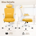 thumbnail image 3 of COOLHUT Office Chair Ergonomic Desk Chair, High Back Office Chair with Headrest, Big and Tall Comfy Home Office Desk Chair Lumbar Support Breathable Mesh Office Chair, Yellow, 3 of 13