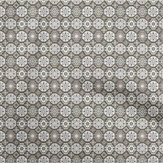 oneOone Cotton Jersey Dusty Gray Fabric Asian Kilim Dress Material Fabric Print Fabric By The Yard 58 Inch Wide