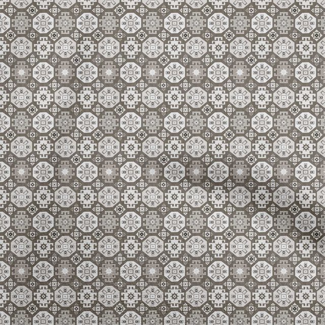 oneOone Polyester Spandex Dusty Gray Fabric Asian Kilim Craft Projects Decor Fabric Printed By The Yard 56 Inch Wide