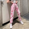 thumbnail image 1 of Pantalons Femmes à la Mode Gradient Imprimé Pantalons de Sport Pantalons Longs Décontractés Rose Chaud L, 1 of 1