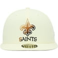 thumbnail image 2 of Men's New Era Cream New Orleans Saints Chrome Color Dim 59FIFTY Fitted Hat, 2 of 6