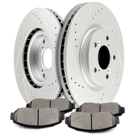 Front Ceramic Brake Pads And Rotors For 11-14 Odyssey Mini Passenger Van Drilled