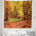 thumbnail image 1 of Trees Tapestry, Autumnal Landscape of Tangerine Colored Leafy Branches Woodland Photo, Fabric Wall Hanging Decor for Bedroom Living Room Dorm, 5 Sizes, Burnt Sienna and Mustard, by Ambesonne, 1 of 1