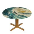 thumbnail image 3 of Orinice Surfing Round Table Cover Stain Resistant Washable Indoor Outdoor Tablecloth Kitchen Dining Wedding Parties Picnic Camping 100% Polyester Fiber 46-50, 3 of 8