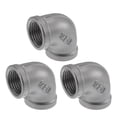 thumbnail image 1 of Conectores de codo hembra de acero inoxidable 304 de 1/2" BSPT 90 grados Unique Bargains 3 Pcs, 1 of 7
