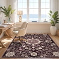 thumbnail image 3 of Design&I 4'x6' Ultra Soft Area Rug, Boho Vintage Trailing Scroll Vine Border Abstract Watercolor Purple Flowing None Fluffy Washable Non Shedding for Bedroom Living Room Home Office, 3 of 7