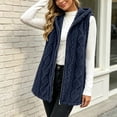 thumbnail image 6 of Hueook Vest for Women Fleece Sleeveless Zip Up Casual Plush Vest Coat with Pockets Navy 2X, 6 of 8