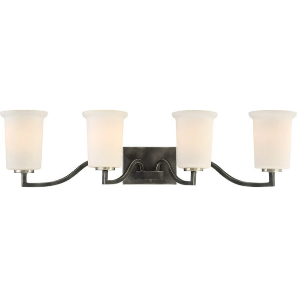 Bathroom Vanity 4 Light With Iron Black Finish Steel Medium Base 34