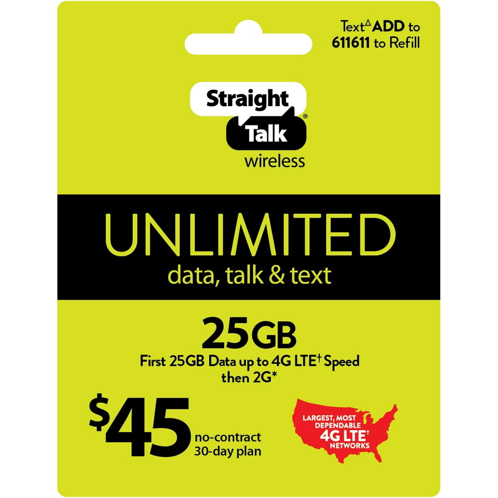 Straight Talk $45 Unlimited 30-Day Plan e-PIN Top Up ...