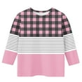 thumbnail image 4 of CLOISE Kids 3/4 Sleeve Shirts Boys Girls Youth Crew Neck Tops Striped Casual Fashion Fall Winter Clothes Pink 3-14T, 4 of 5