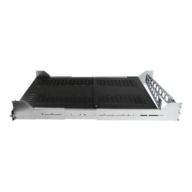 StarTech.com 2U Vented Sliding Server Rack Shelf w/ Cable Management Arm - 27.7 to 31.6 Po Adjustable Mounting Depth - 50lb - 24 Po Deep - Rack Shelf - black - 2U - 19 Pouces - for P/N : RK1233BKM, RK2433BKM, RK2537BKM, RK3236BKF, RK4236BKB, RK4242BK24, Rk4242