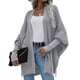 thumbnail image 1 of Qarigey Cárdigan de poliéster para mujer, suéter portátil con estilo, lavable, transpirable, a la moda, para exteriores, suéteres abiertos Abrigos y chamarras Gris, 1 of 4