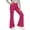 07#Hot Pink, variant on Teen Girls Yoga Pants Breathable Knit Flared Leggings V‑crossover Sleek Fit High Rise Waist Dance Uniform Trousers