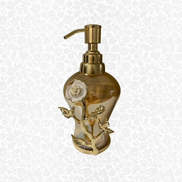 DecozenThe Enamelled Rose Collection Decorative Soap Dispensers – Glass