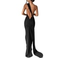 thumbnail image 4 of Mialoley Robe Longue pour Femmes, Sans Manches Col Halter Ajustée Robe Cocktail Robe d'Été pour Fête, 4 of 9