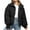 Black, variant on Hfyihgf Women's Winter Long Sleeve Zip Cropped Puffer Jackets Stand Collar Baggy Short Padded Coats with Pockets(Khaki,L)