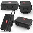 thumbnail image 7 of Regetek Waterproof Hard Case with Customized Foam & Wheels, 22 x 14 x 10 Inch Wheeled Rolling Case for Camera, Lenses, Dual DJI Mavic/Air/Mini drones, Gear, Equipment,Roller Case Shockproof IP67, 7 of 7
