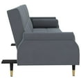 thumbnail image 3 of vidaXL Sofa Bed with Cushions Dark Grey Velvet, 3 of 5