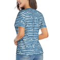 thumbnail image 3 of Vsdgher Ocean on Striped Women Shirts V Neck Short Sleeve Tops T-Shirt Basic Tees, S to 3XLLarge, 3 of 5
