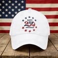 thumbnail image 5 of 250 Anniversary USA Hat Distressed Style, America 250 Hat Vintage Washed Baseball Cap, USA 250th Anniversary Low Profile Design, America 250th Anniversary Hat , White, 5 of 7