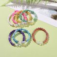 thumbnail image 2 of 7Pcs 7 Color Natural Weathered Agate(Dyed) Moonstone Round Beaded Stretch Gemstone Stackable Bracelets for WomenInner Diameter: 2-1/8 inch(5.5cm), 2 of 6