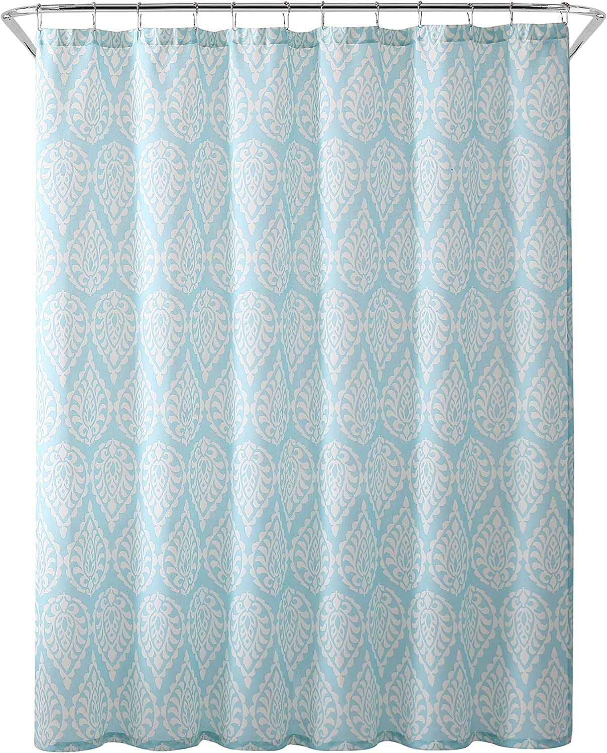 Shower Curtain with Antimicrobial Odor Protection Aqua Paisley