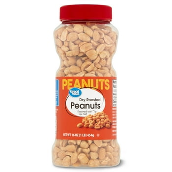 Great Value Dry Roasted Peanuts, 16 oz