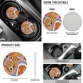 thumbnail image 4 of Renewold 80s 90s Groovy Hippie Flower Car Seat Covers Full Set Cup Holder Coaster Gear Shift Knob Cover Handbrake Cover Keychain Car Headrest Covers 11 Pcs Full Set, Hippie Floral Orange Pink, 4 of 7