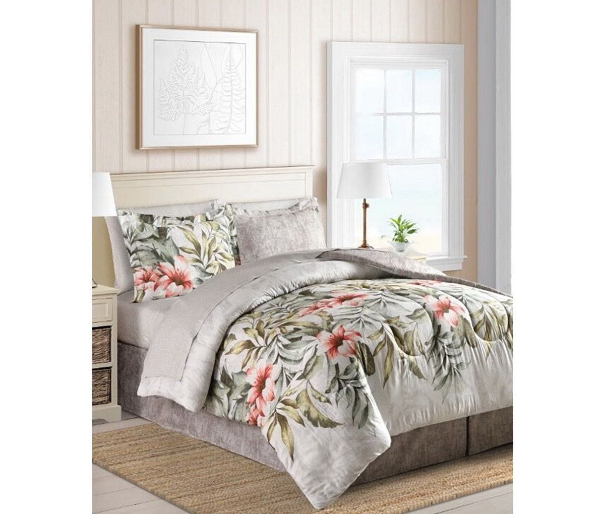 Tropical Palm Leaves Hawaiian Beach California King Comforter Set 8 Tropical Palm Leaves Hawaiian Beach California King Comforter Set 8 Piece Bed In A Bag Com