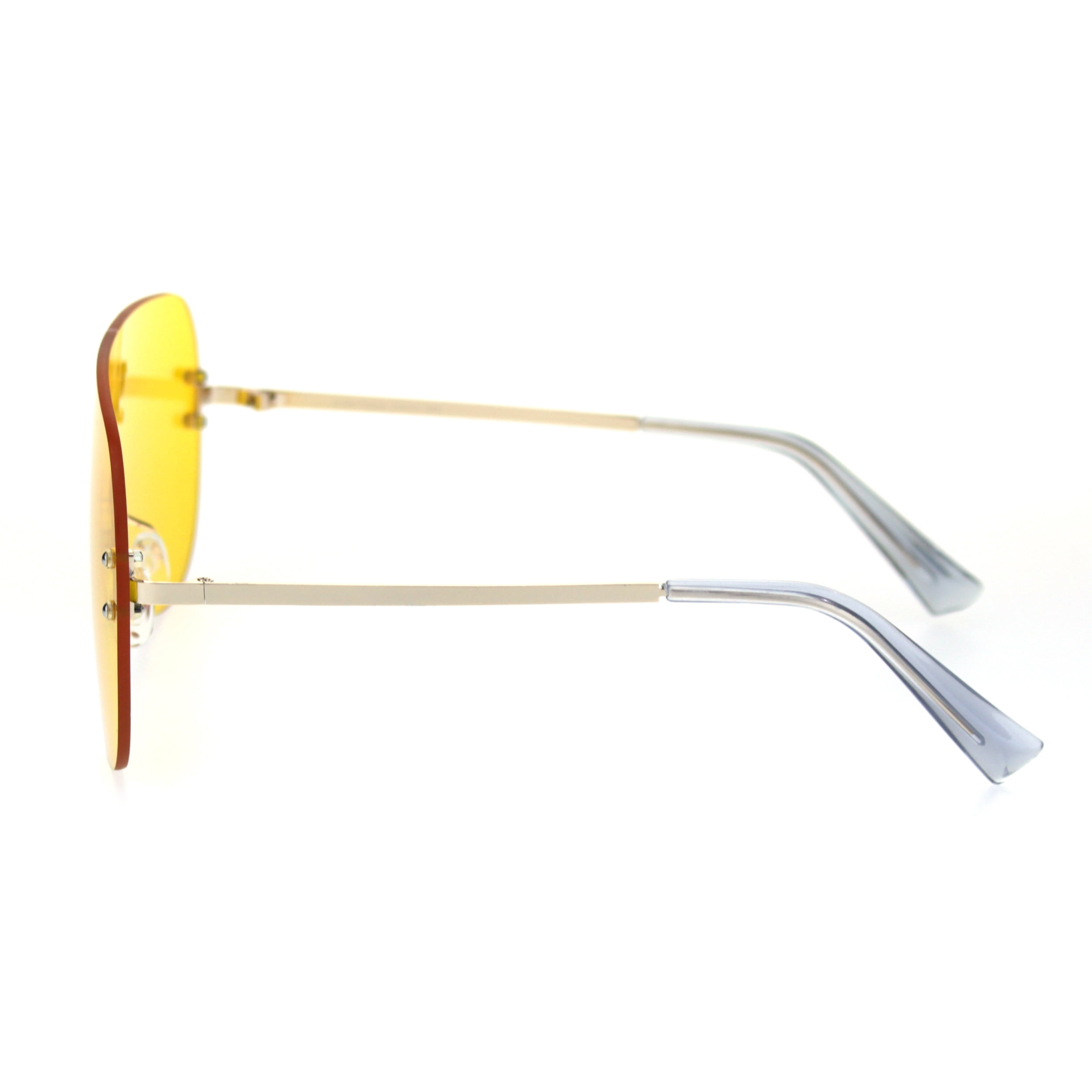 Minimal Shield Rimless Futuristic Large Racer Pilots Sunglasses