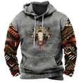 thumbnail image 2 of Sentmoon Men Hoodie Plus Size Drawstring Mens Sweatshirt Long Sleeve Solid Color Loose with Pockets Breathable Men Fall Clothes Winter Comfy for Fall Hiking Gray XL, 2 of 3