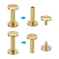 thumbnail image 4 of 25 Sets Chicago Screws, M4x18mm Brass Chicago Screw Slotted Binding Post Screw Rivets for Leather Belt, 4 of 6
