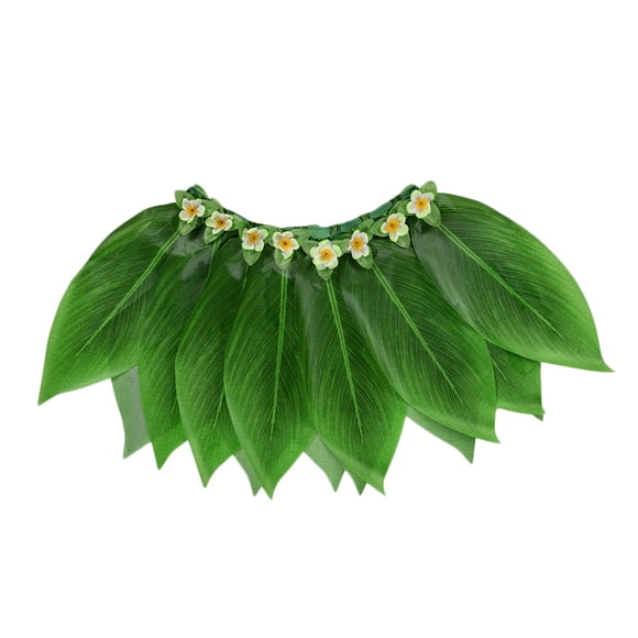 CIMAXIC Jupe de Danse Hawaïenne pour Adultes pour Fête à la Plage Luau Décoration (Fleur Verte, Taille 72cm (30 Pouces)), 28.35"X14.17"X0.39 Pouces