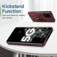 thumbnail image 2 of Fit for Samsung Galaxy S20 Ultra Case Card Pocket 360° Rotatable Ring Holder Kickstand, Shockproof Drop Resistant PU Leather Soft TPU Back Protective Phone Case For Samsung Galaxy S20 Ultra, Winered, 2 of 8